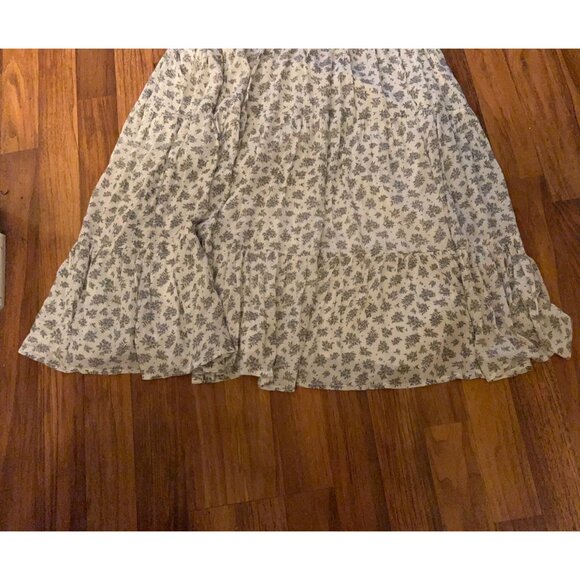 And Now This Boho VISCOSE Floral Ruffle Tiered Midi Dress Women’s Medium White S - Picture 9 of 15